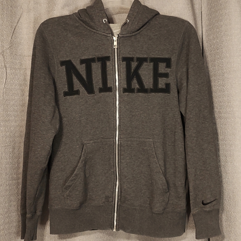 Nike Full Zip Gray Hoodie Unisex Sz Small